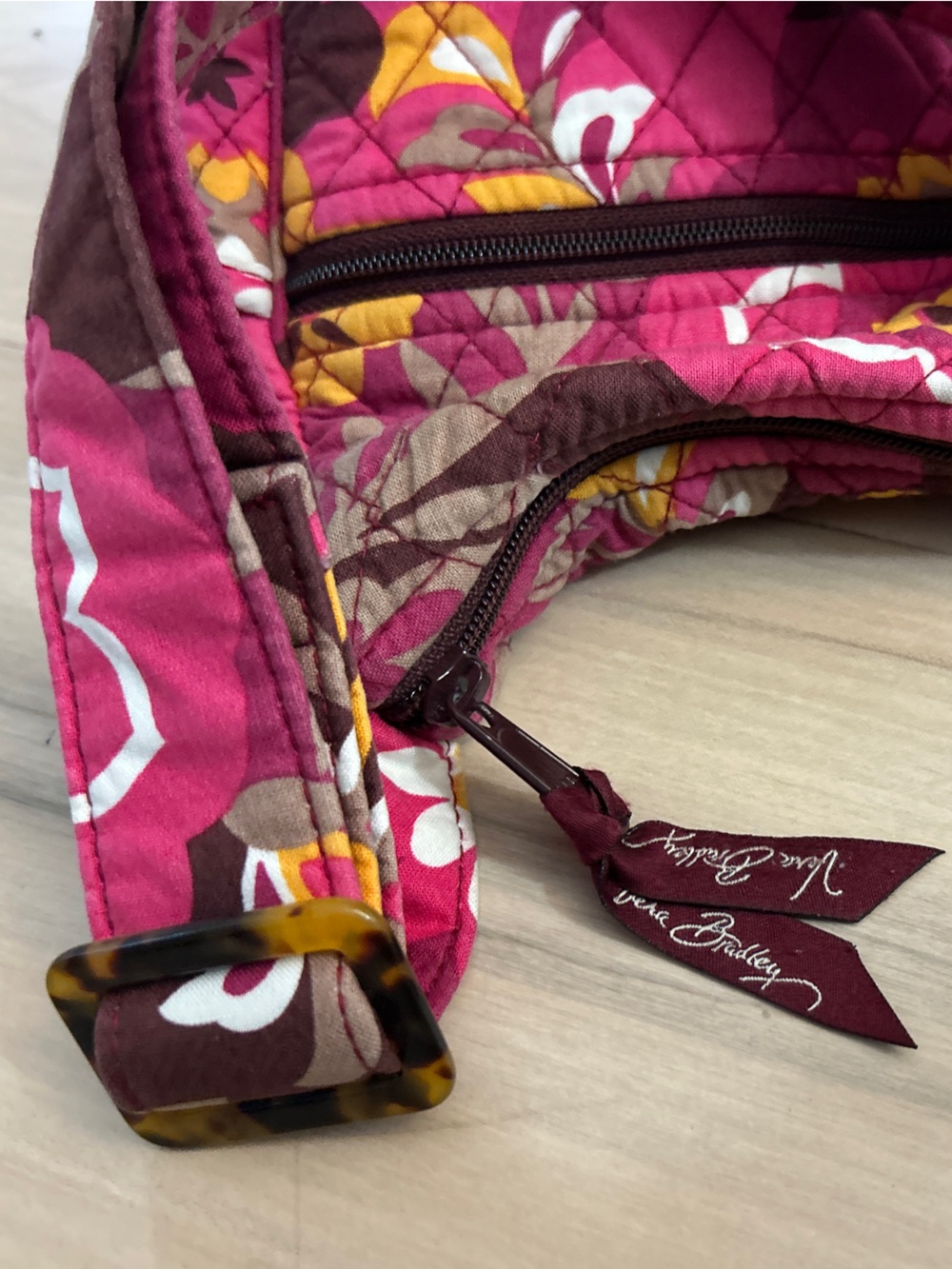 Vera Bradley Pink Floral Quilted Crossbody Shoulder Bag Multicolor Pattern - Picture 10 of 11
